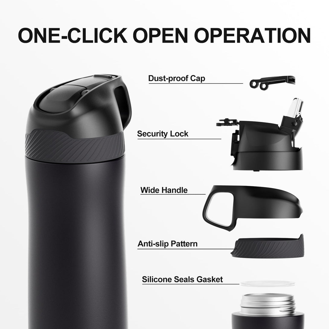 18 oz Stainless Steel Insulated Water Bottle With Straw