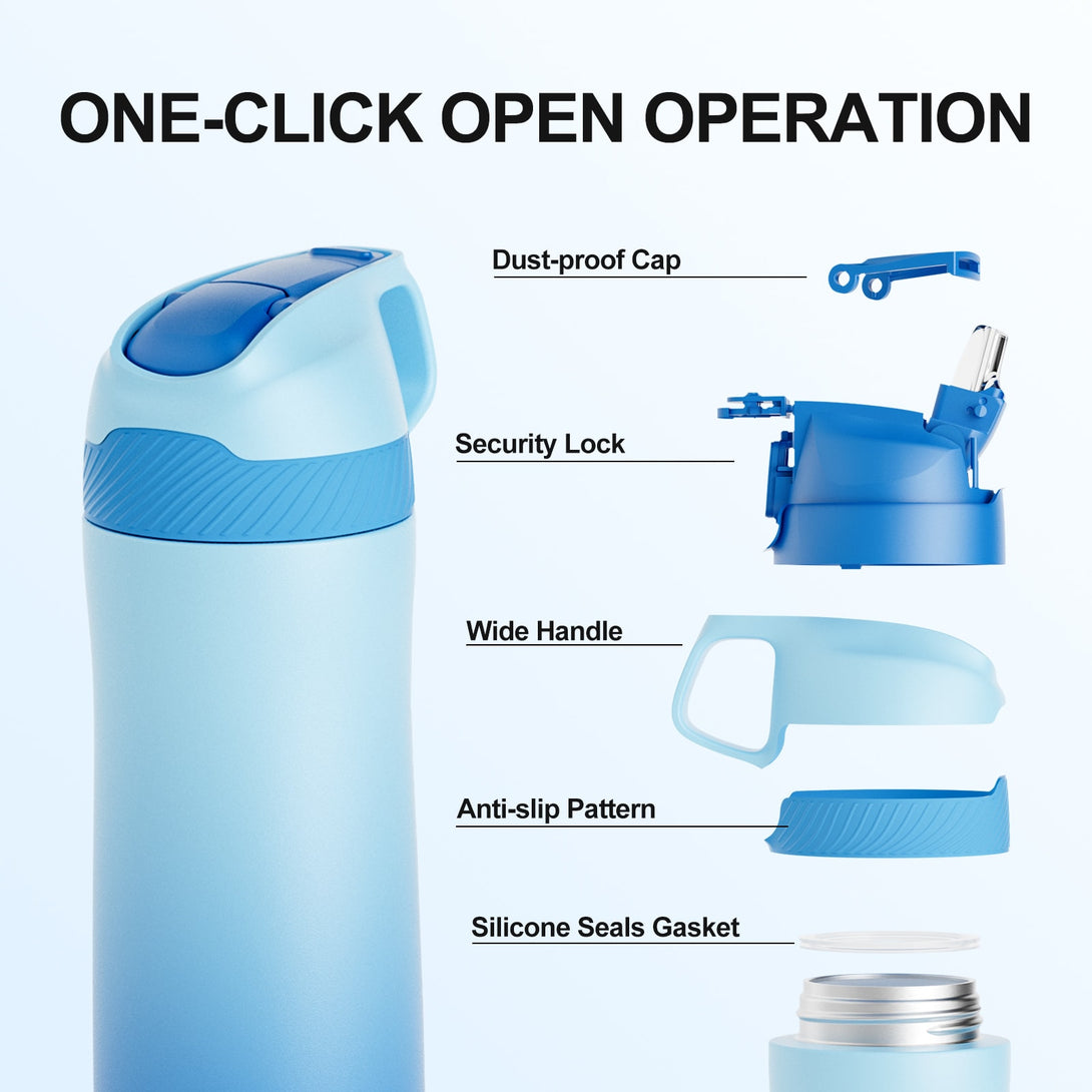 18 oz Stainless Steel Insulated Water Bottle With Straw