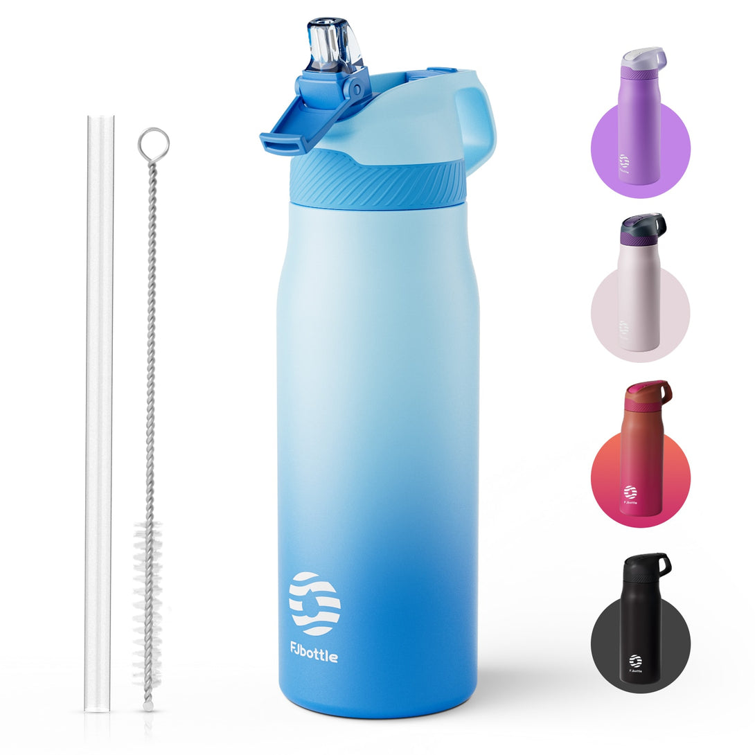 24 oz Stainless Steel Insulated Water Bottle With Straw