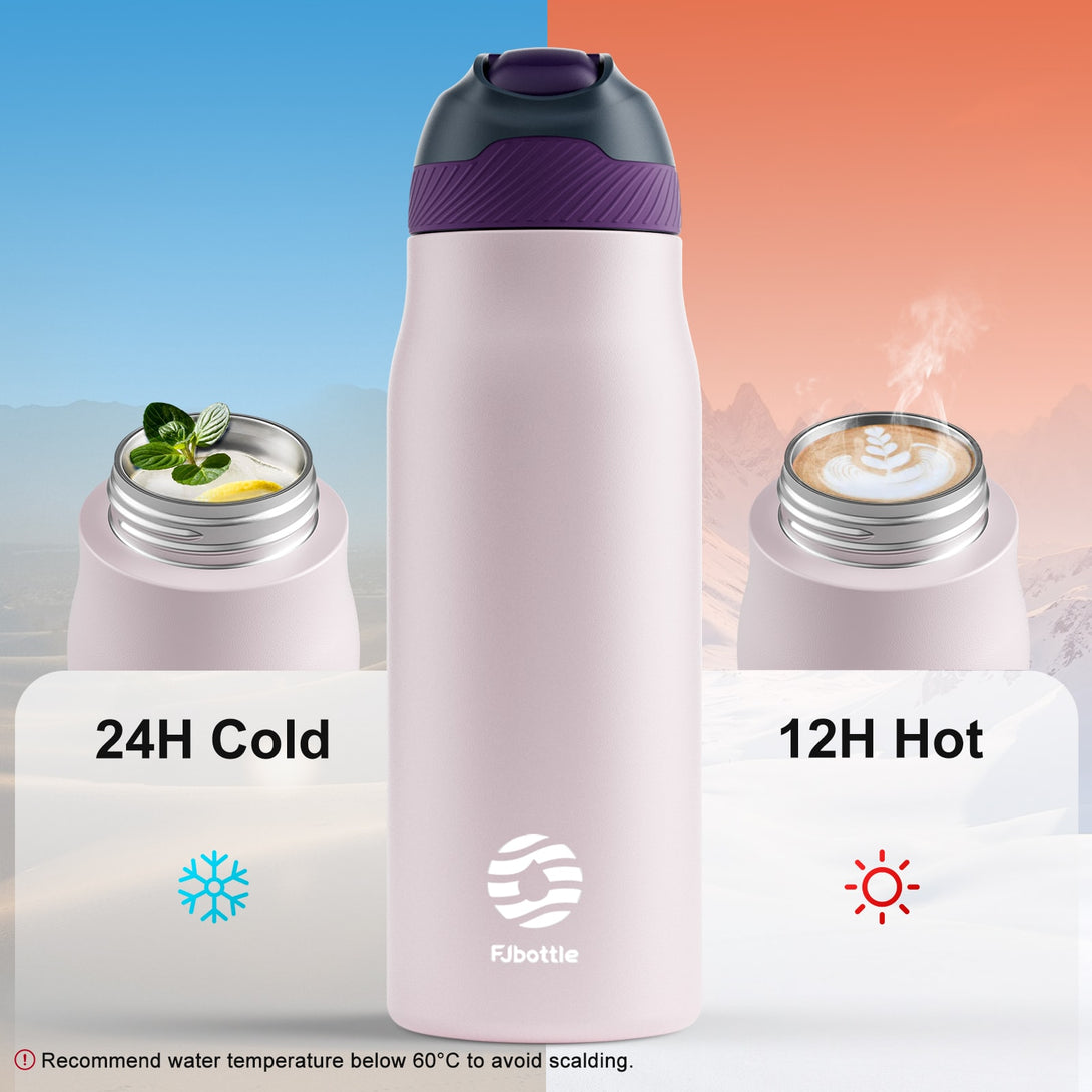 24 oz Stainless Steel Insulated Water Bottle With Straw