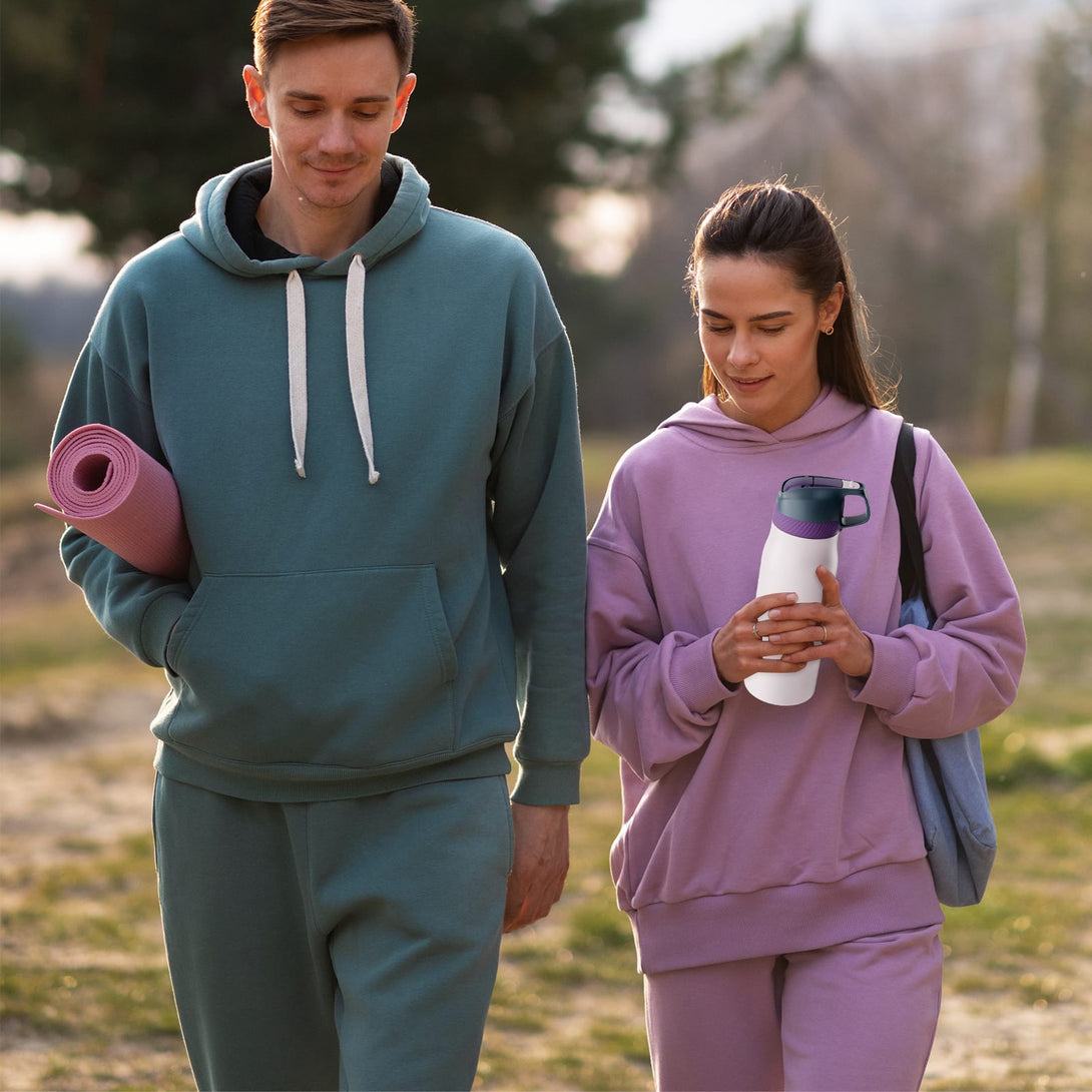 24 oz Stainless Steel Insulated Water Bottle With Straw