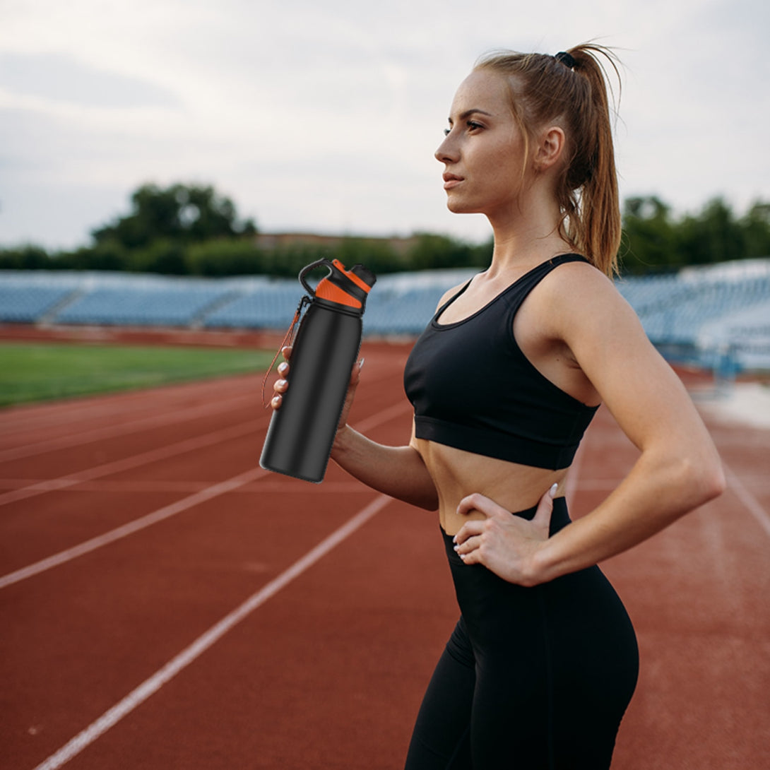 Women`s Sports Bra and Black Bicycle Water Bottle. Sport Accessories and  Fashion. Stock Photo - Image of bring, lifestyle: 92377286