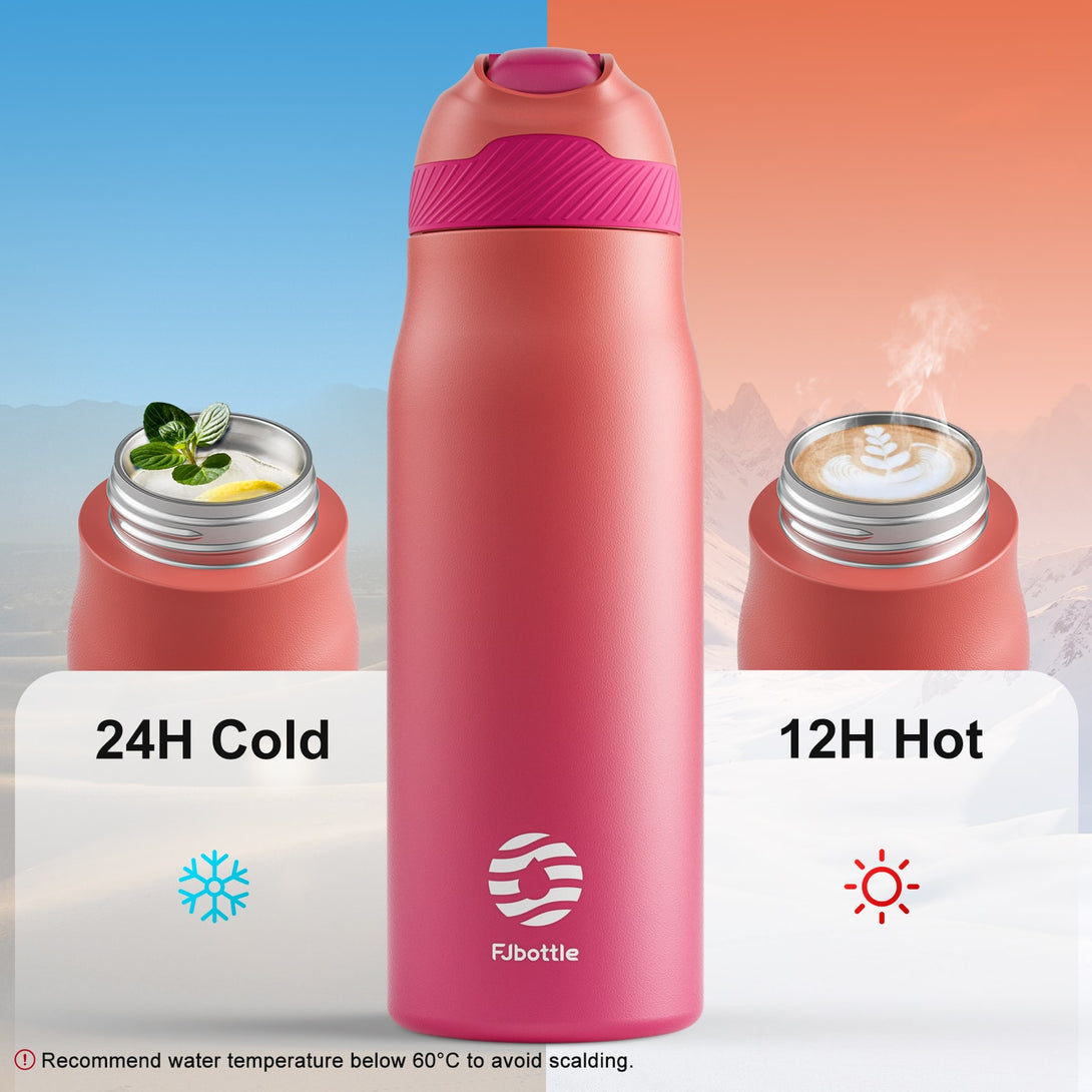 24 oz Stainless Steel Insulated Water Bottle With Straw