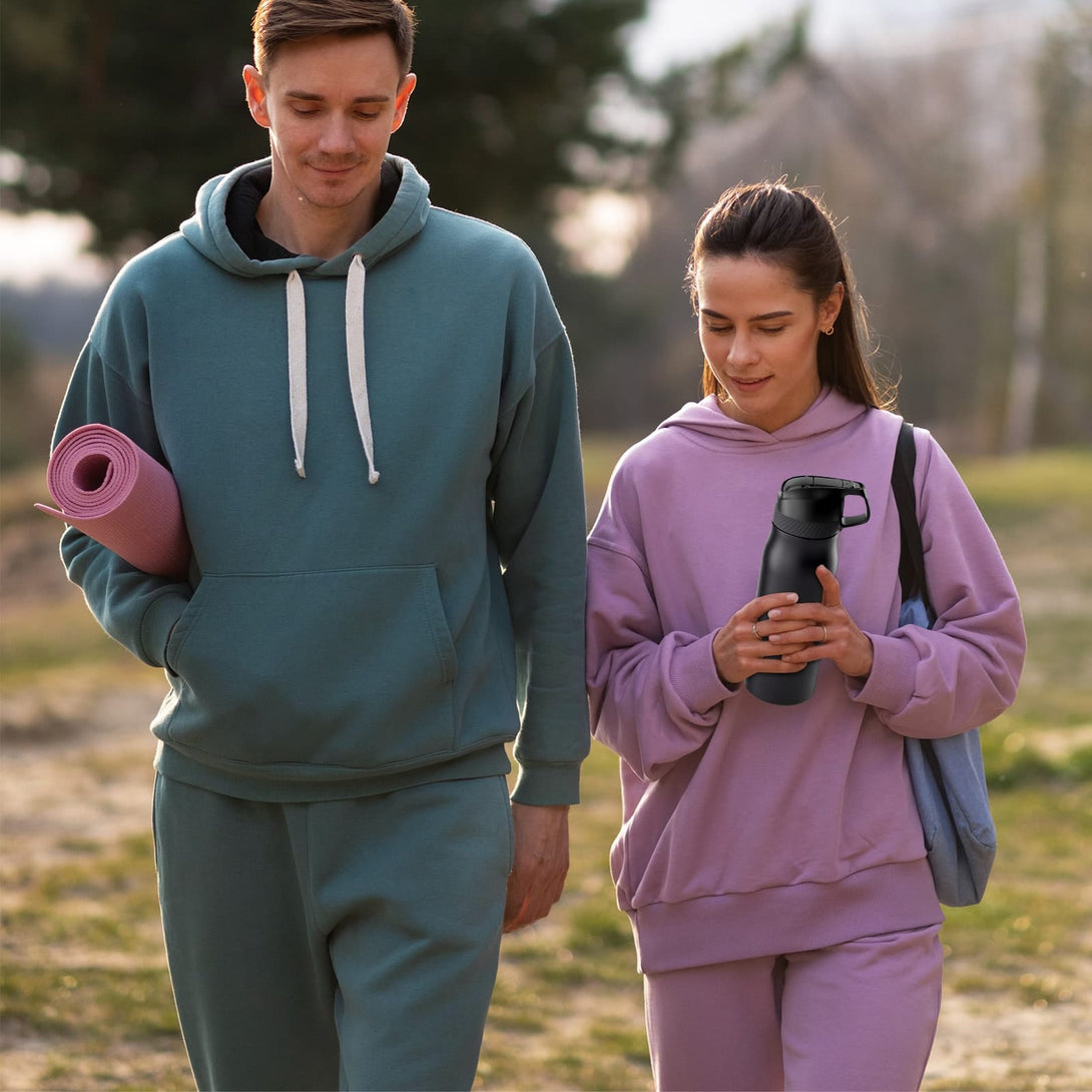 24 oz Stainless Steel Insulated Water Bottle With Straw